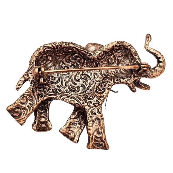 elephant pin products for sale | eBay 1928 Topaz Rhinestone Elephant Brooch Copper Tone Pin C893